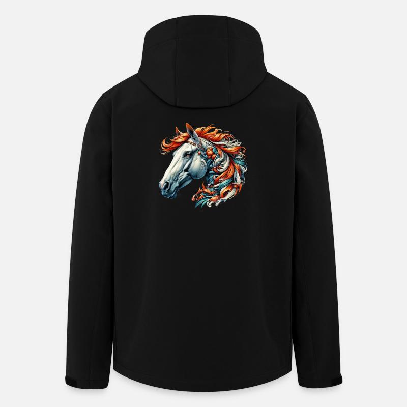 Pferd - Recycelte Männer Softshell-Jacke von Stanley/Stella - Schwarz