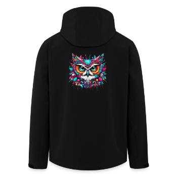 Eule - Recycelte Männer Softshell-Jacke von Stanley/Stella - Schwarz - Hinten - AI Model Male 185 light (185cm)