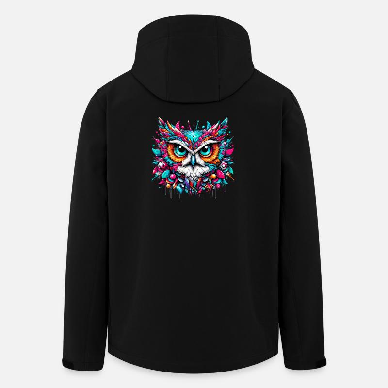 Eule - Recycelte Männer Softshell-Jacke von Stanley/Stella - Schwarz