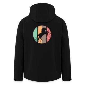 retro Farben Pferd Galopp Tiere Illustration icon - Recycelte Männer Softshell-Jacke von Stanley/Stella - Schwarz - Hinten - AI Model Male 185 light (185cm)