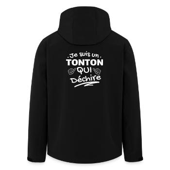 Je suis un Tonton Qui Déchire - Veste softshell homme en polyester recyclé Stanley/Stella - noir - Dos - AI Model Male 185 light (185cm)