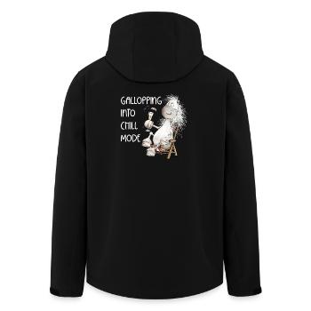 Horse In Deck Chair Cocktail Chill Fashion Saying - Men’s Recycled Softshell Jacket by Stanley/Stella - black - Back - AI Model Male 185 light (185cm)