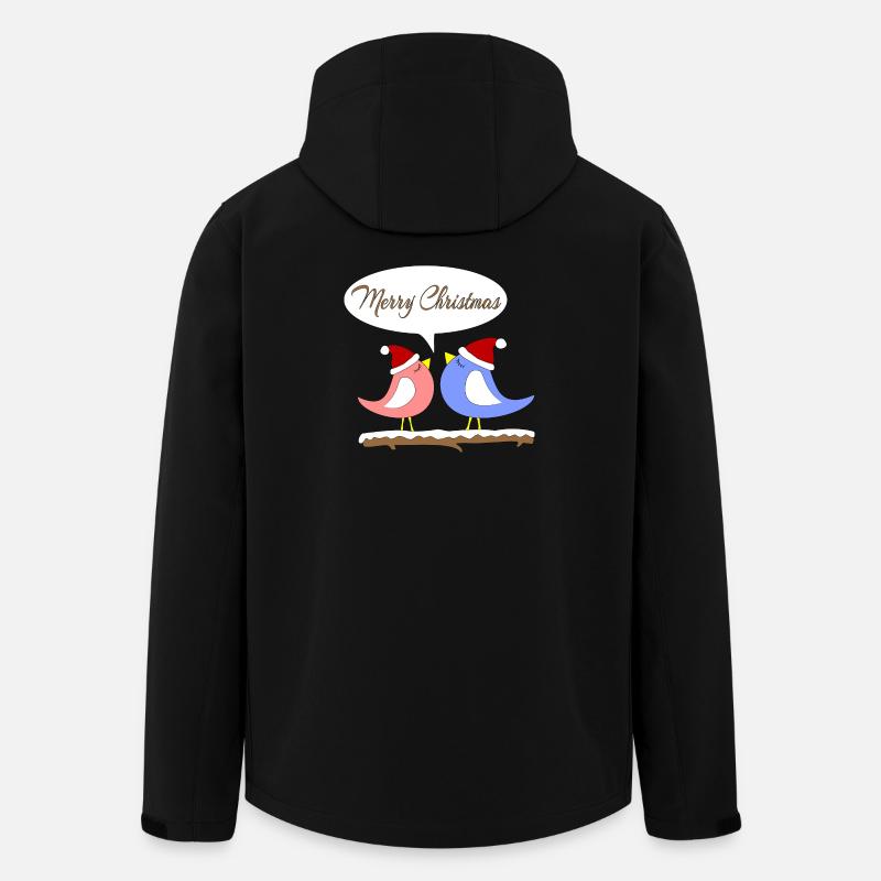Noël avec des oiseaux amusants - Veste softshell homme en polyester recyclé Stanley/Stella - noir