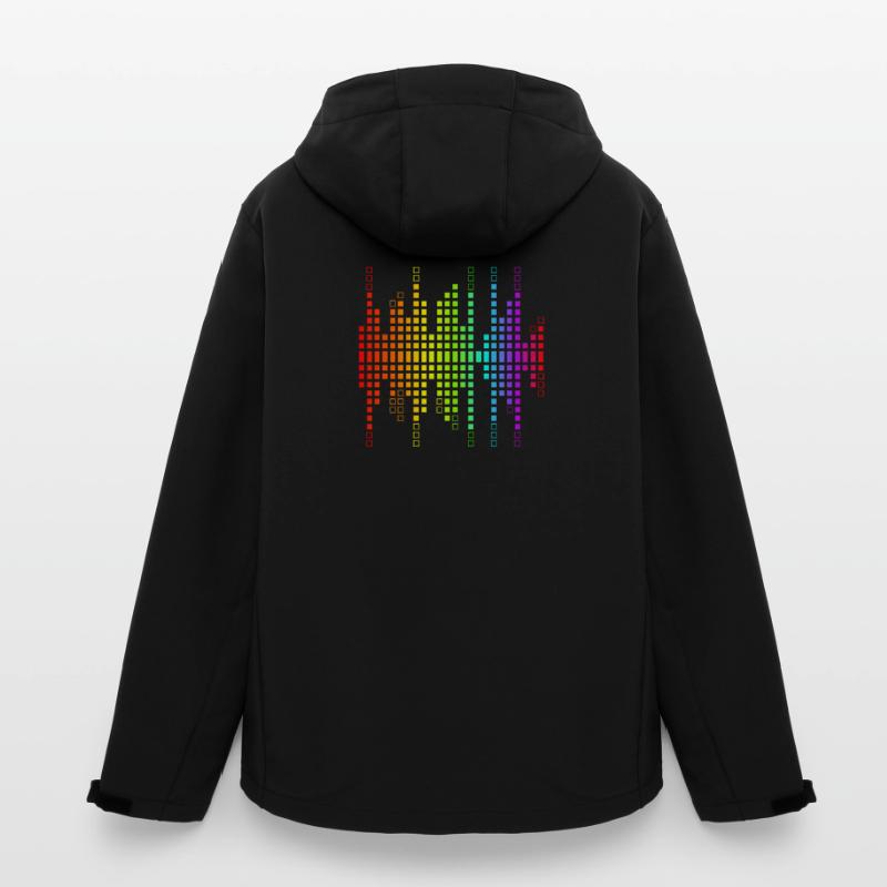 Vibrant Equalizer Sound Wave Pattern Men’s Recycled Softshell Jacket by Stanley/Stella