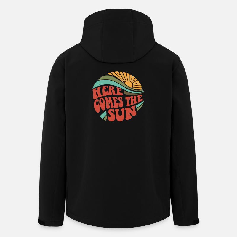 Retro Sunrise Typography Design - Men’s Recycled Softshell Jacket by Stanley/Stella - black