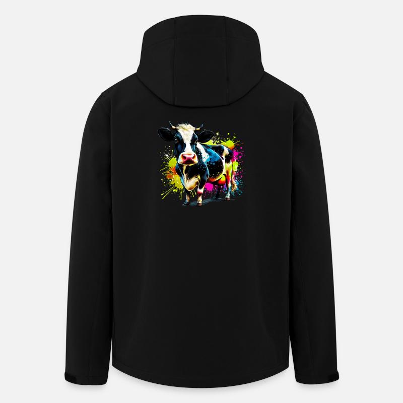 Kuh - Recycelte Männer Softshell-Jacke von Stanley/Stella - Schwarz
