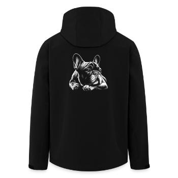 Cute and dreamy French Bulldog - Men’s Recycled Softshell Jacket by Stanley/Stella - black - Back - AI Model Male 185 light (185cm)