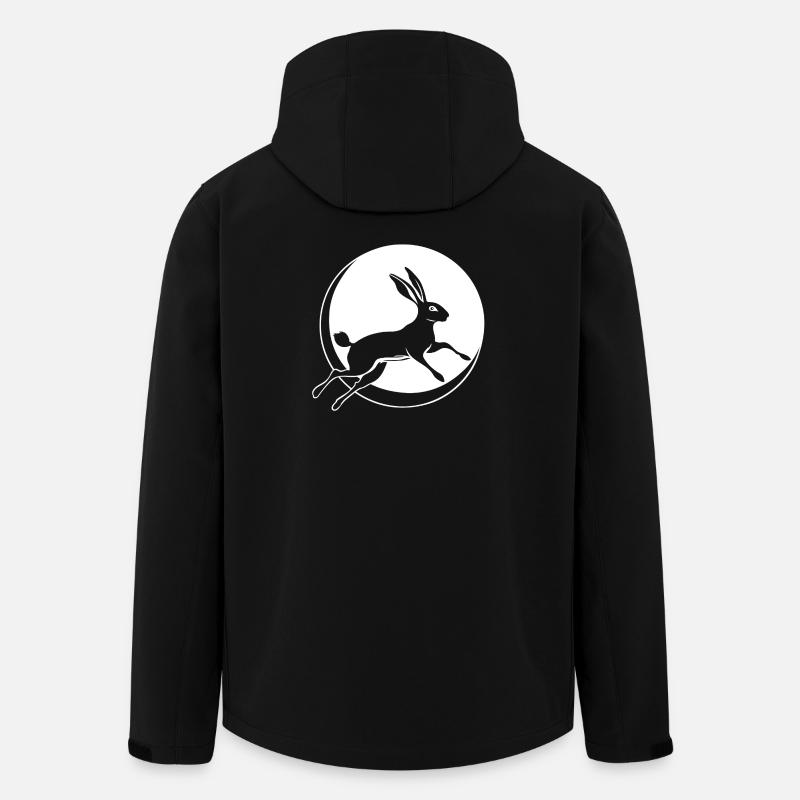 Hase springender mit Mondsichel Ostern Ostara - Recycelte Männer Softshell-Jacke von Stanley/Stella - Schwarz