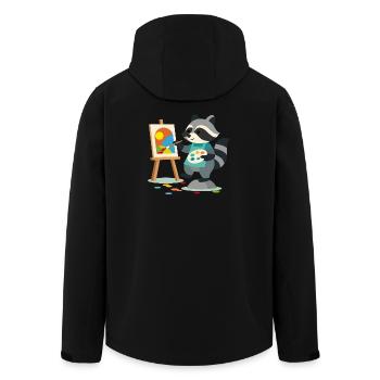 Raton laveur créatif pour les amateurs d’art, petits et grands - Veste softshell homme en polyester recyclé Stanley/Stella - noir - Dos - AI Model Male 185 light (185cm)