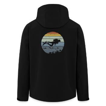 Unterwassertaucher Silhouette Szene - Recycelte Männer Softshell-Jacke von Stanley/Stella - Schwarz - Hinten - AI Model Male 185 light (185cm)