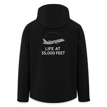 Hôtesse de l’air Personnel navigant commercial Life Aviation - Veste softshell homme en polyester recyclé Stanley/Stella - noir - Dos - AI Model Male 185 light (185cm)