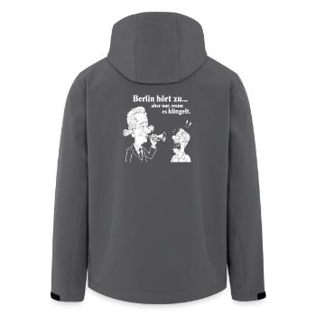 Berlin à l’écoute - Veste softshell homme en polyester recyclé Stanley/Stella - noir - Dos - AI Model Male 185 light (185cm)