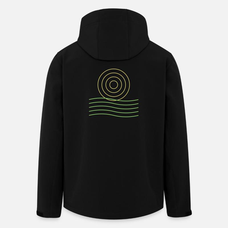 Abstraktes Sonnensymbol und Linien - Recycelte Männer Softshell-Jacke von Stanley/Stella - Schwarz