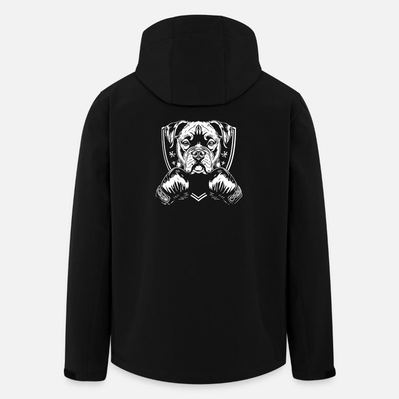 Kampfhund mit Boxhandschuhen Illustration - Recycelte Männer Softshell-Jacke von Stanley/Stella - Schwarz