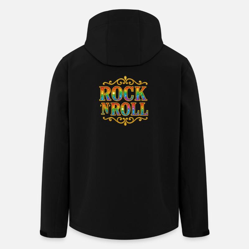 Rainbow Glitter Rock N Roll Sign - Men’s Recycled Softshell Jacket by Stanley/Stella - black