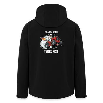 Grasnarben-Terrorist - Recycelte Männer Softshell-Jacke von Stanley/Stella - Schwarz - Hinten - AI Model Male 185 light (185cm)