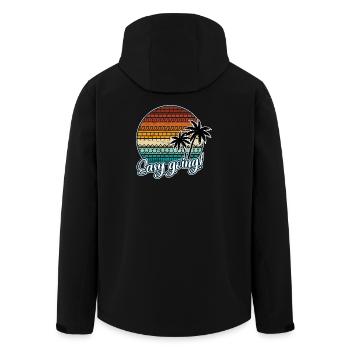 FUCK THIS SHIT versteckte Sarkasmus Botschaft - Recycelte Männer Softshell-Jacke von Stanley/Stella - Schwarz - Hinten - AI Model Male 185 light (185cm)
