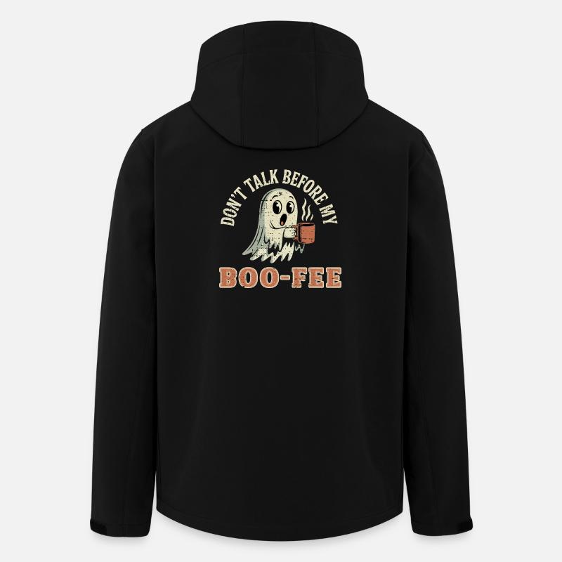 Spooky Ghost with Coffee Quote - Men’s Recycled Softshell Jacket by Stanley/Stella - black