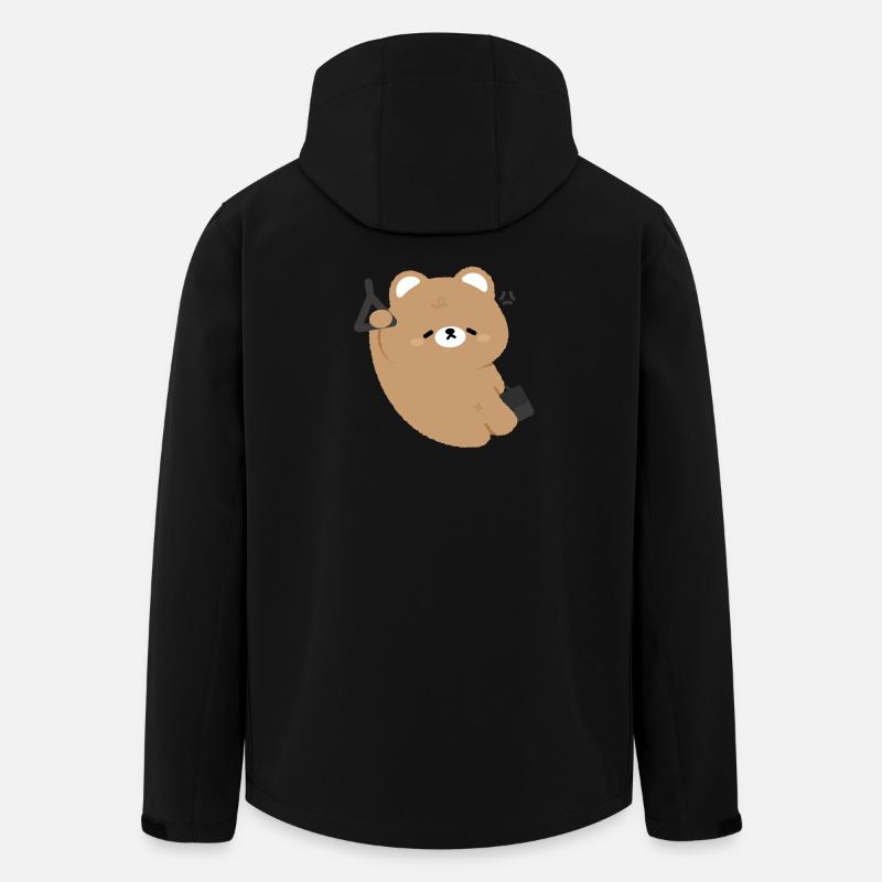 Kawaii Bär müde - Recycelte Männer Softshell-Jacke von Stanley/Stella - Schwarz