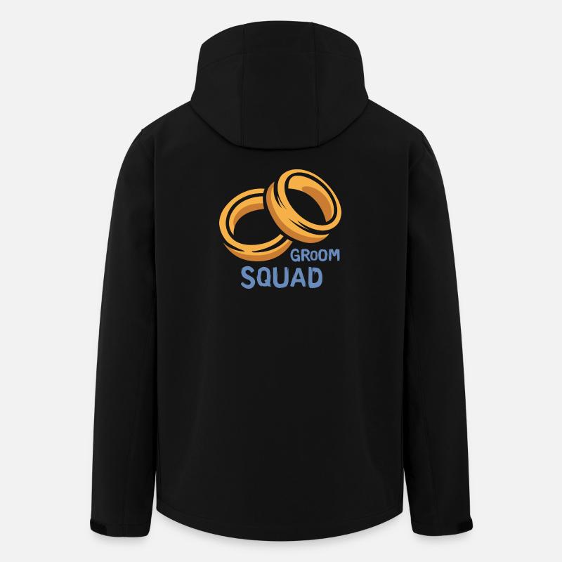 Groom Squad Ringe Junggesellenabschied - Recycelte Männer Softshell-Jacke von Stanley/Stella - Schwarz