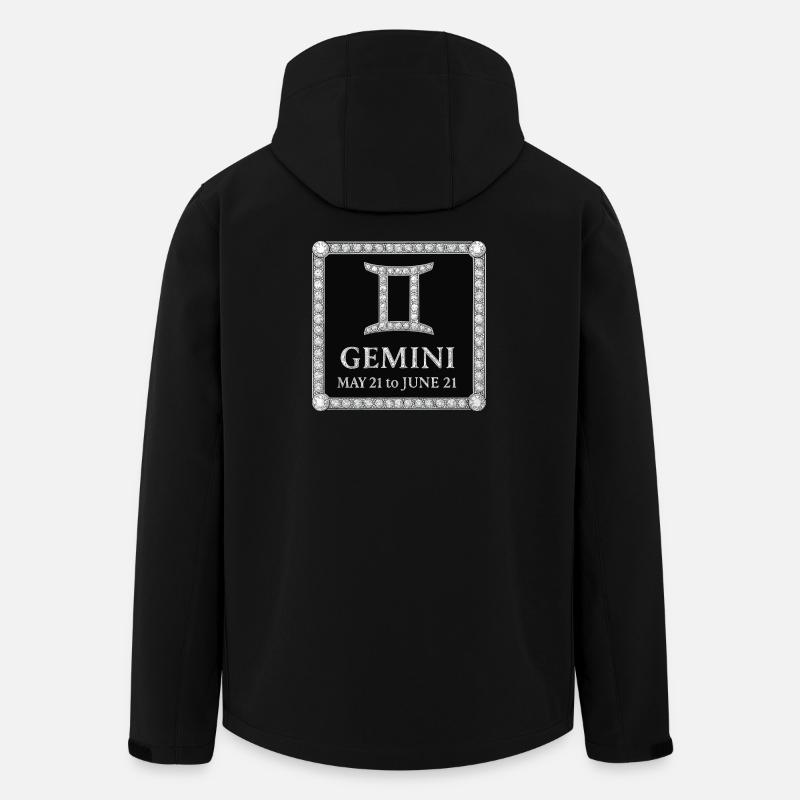 Signe du zodiaque Gémeaux - Veste softshell homme en polyester recyclé Stanley/Stella - noir