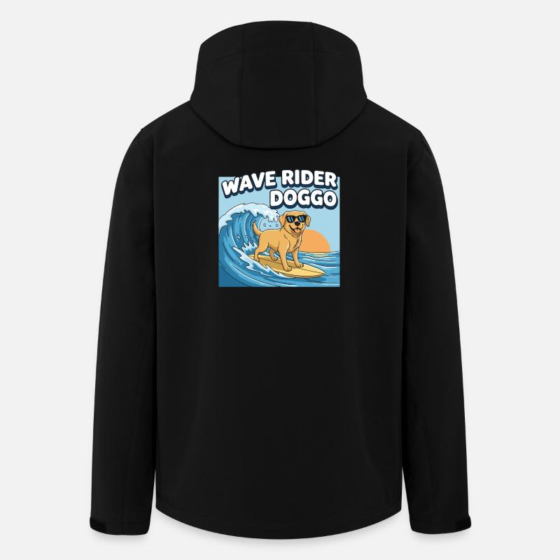 Surfeur Chien Surf - Veste softshell homme en polyester recyclé Stanley/Stella - noir