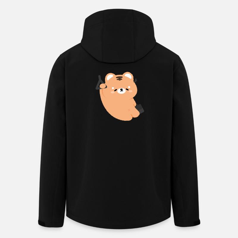 Müder Tiger pendelt - Recycelte Männer Softshell-Jacke von Stanley/Stella - Schwarz