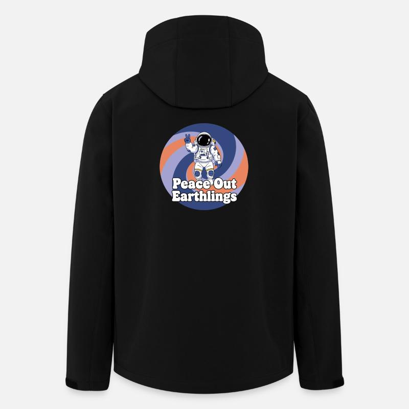 Astronaut Peace Out Earthlings - Recycelte Männer Softshell-Jacke von Stanley/Stella - Schwarz