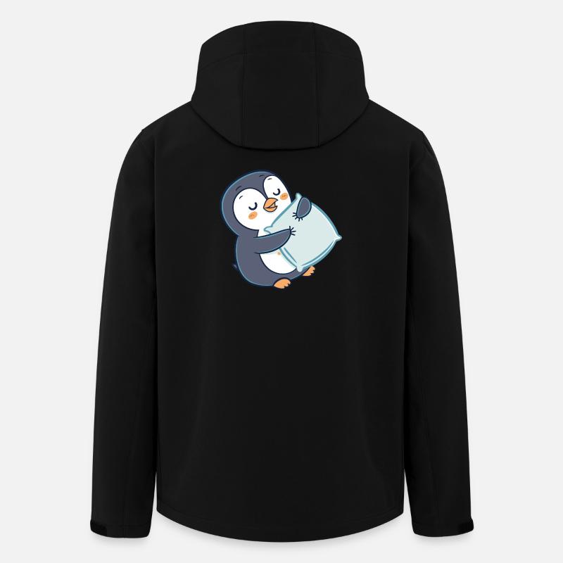 Pinguin kuschelt auf Kissen - Recycelte Männer Softshell-Jacke von Stanley/Stella - Schwarz