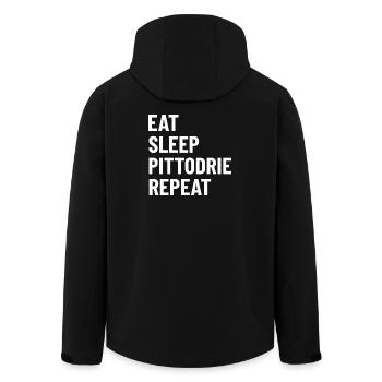 Eat Sleep Pittodrie Repeat - Men’s Recycled Softshell Jacket by Stanley/Stella - black - Back - AI Model Male 185 light (185cm)