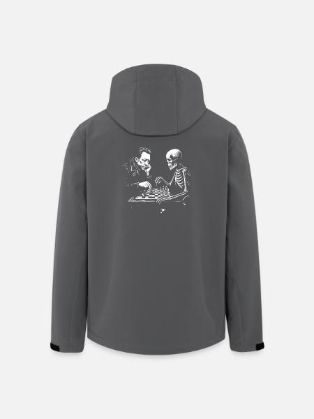 Duel d’échecs Camus et Skeleton - Veste softshell homme en polyester recyclé Stanley/Stella - noir