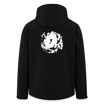 Diver in  Circular Shark Silhouette - Men’s Recycled Softshell Jacket by Stanley/Stella - black - Back - AI Model Male 185 light (185cm)