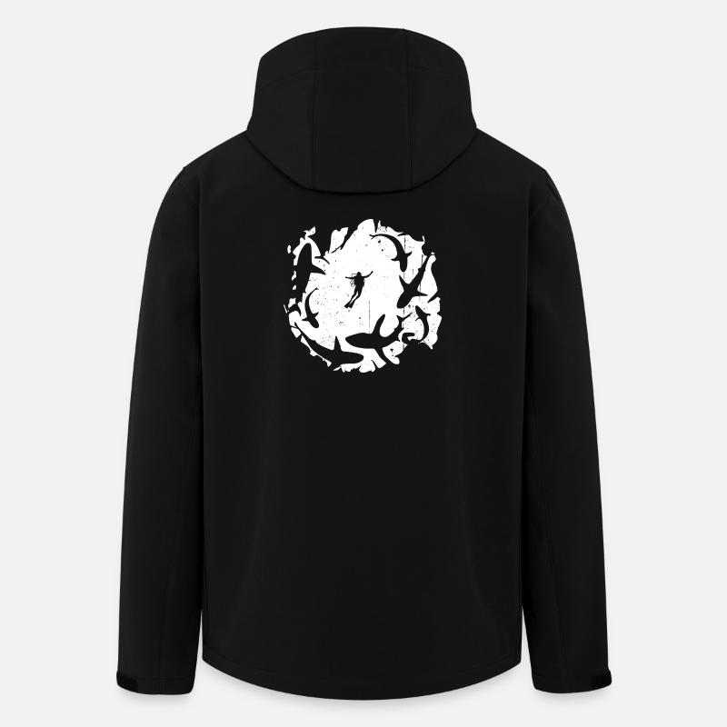 Diver in Circular Shark Silhouette - Men’s Recycled Softshell Jacket by Stanley/Stella - black