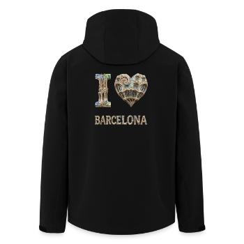 Barcelona – Organische Architektur - Recycelte Männer Softshell-Jacke von Stanley/Stella - Schwarz - Hinten - AI Model Male 185 light (185cm)