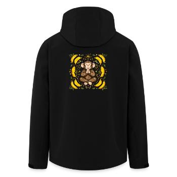 Grateful monkey with banana ring - Men’s Recycled Softshell Jacket by Stanley/Stella - black - Back - AI Model Male 185 light (185cm)