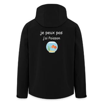 Ich kann keinen Fisch essen - Recycelte Männer Softshell-Jacke von Stanley/Stella - Schwarz - Hinten - AI Model Male 185 light (185cm)