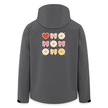 Pastel Daisy Bows Herzmuster - Recycelte Männer Softshell-Jacke von Stanley/Stella - Anthrazit - Hinten - AI Model Male 185 light (185cm)