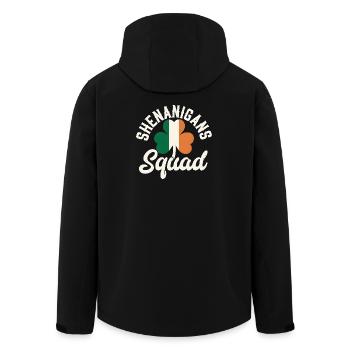 Irish Shenanigans Squad Shamrock Design - Men’s Recycled Softshell Jacket by Stanley/Stella - black - Back - AI Model Male 185 light (185cm)