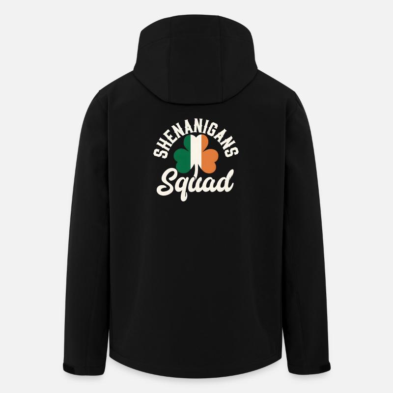 Conception du trèfle de l’équipe irlandaise - Veste softshell homme en polyester recyclé Stanley/Stella - noir