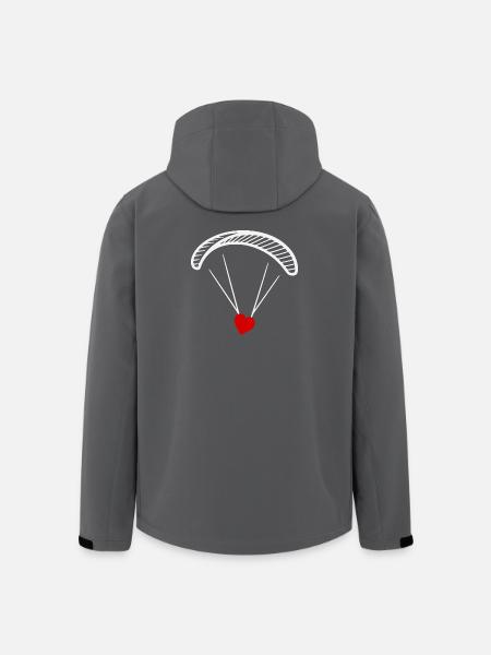 Paraglider - Paraglider with heart - Valentine's Day - Men’s Recycled Softshell Jacket by Stanley/Stella - black