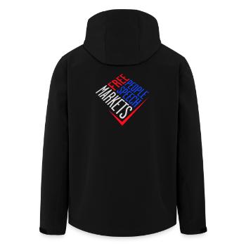 Marché de la liberté d’expression Peuple Libertarian Freedom Logo - Veste softshell homme en polyester recyclé Stanley/Stella - noir - Dos - AI Model Male 185 light (185cm)
