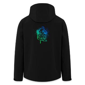 Klares Mountainbike Motiv für jeden Tag - Recycelte Männer Softshell-Jacke von Stanley/Stella - Schwarz - Hinten - AI Model Male 185 light (185cm)