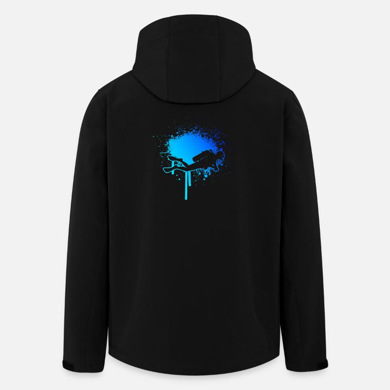 Cleanes Diving Artwork für tauchen - Recycelte Männer Softshell-Jacke von Stanley/Stella - Schwarz