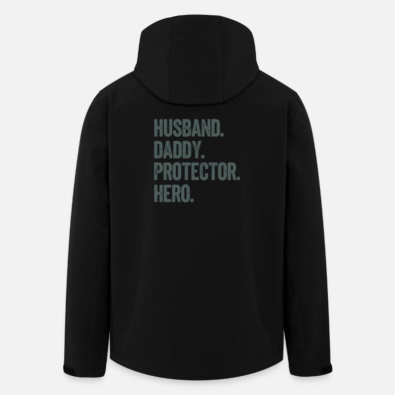 Husband Daddy Protector Hero - Recycelte Männer Softshell-Jacke von Stanley/Stella - Schwarz