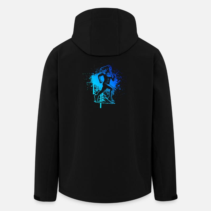 Kurz und klar Running - Recycelte Männer Softshell-Jacke von Stanley/Stella - Schwarz