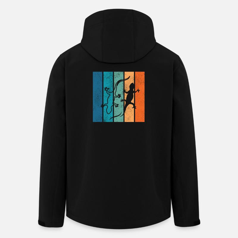 Geckos im Regenbogenstreifen - Recycelte Männer Softshell-Jacke von Stanley/Stella - Schwarz