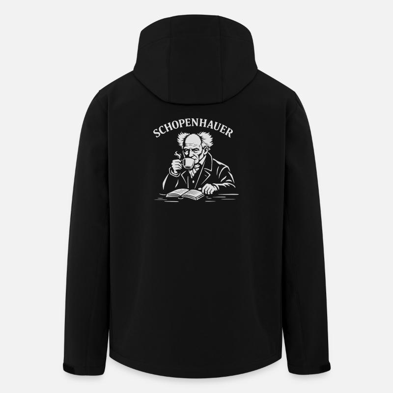 Arthur Schopenhauer drinking Coffee  - Men’s Recycled Softshell Jacket by Stanley/Stella - black