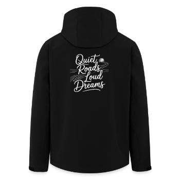 Quiet Roads Loud Dreams - Road Trip Night Design - Men’s Recycled Softshell Jacket by Stanley/Stella - black - Back - AI Model Male 185 light (185cm)