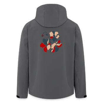 Abstract Flower - Men’s Recycled Softshell Jacket by Stanley/Stella - black - Back - AI Model Male 185 light (185cm)