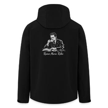 Rilke Cafe Poet Portrait - Men’s Recycled Softshell Jacket by Stanley/Stella - black - Back - AI Model Male 185 light (185cm)